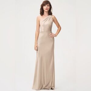 Jenny Yoo One Shoulder Satin Gown Size 6